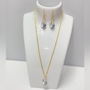 Ceramic Tea Cup Gold Necklace and Earring Set ☕️